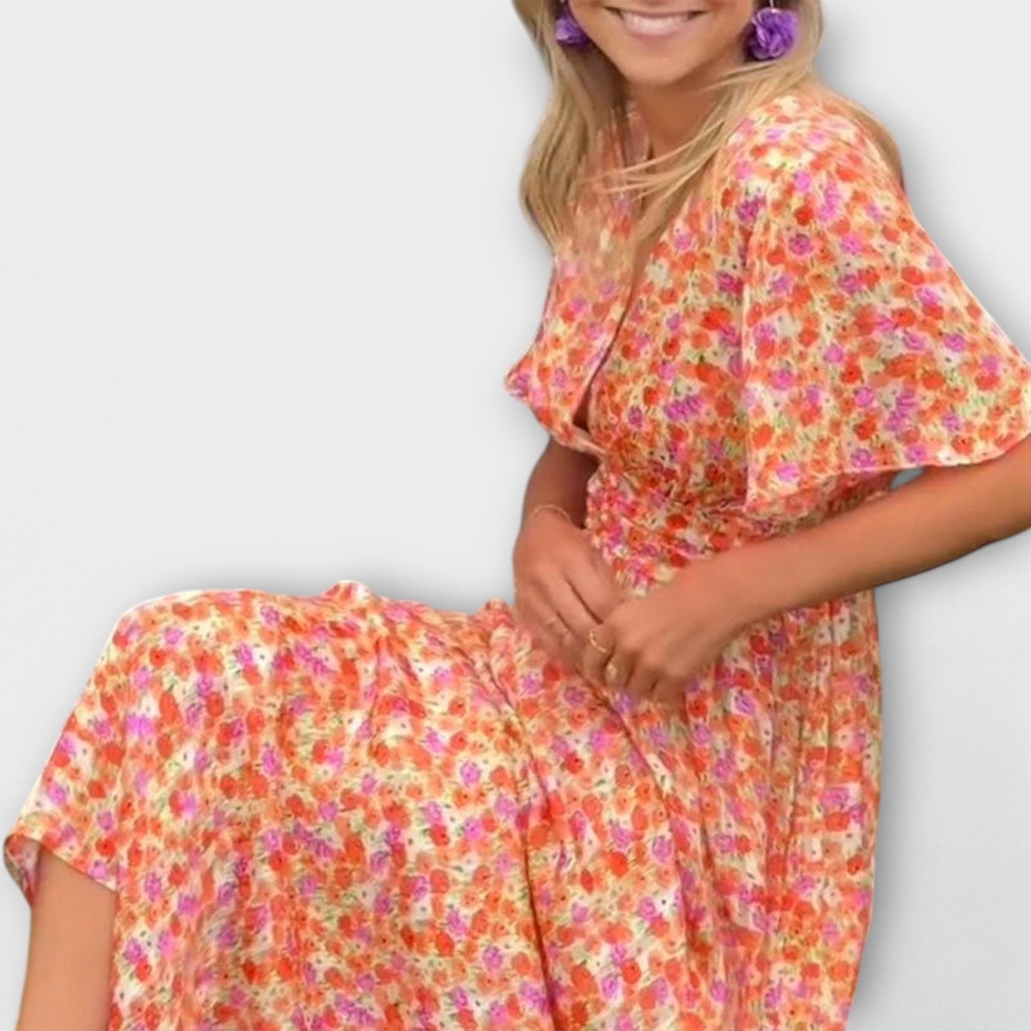 Elsie – Klassisk klänning med V-ringning